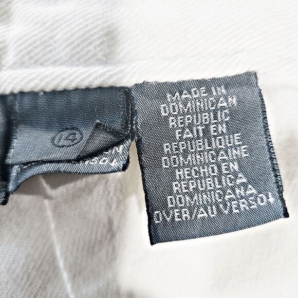 Liz Wear White 100% Cotton Pleated Front 3 Pocket Relaxed Denim Jeans Size 14 - Picture 9 of 9